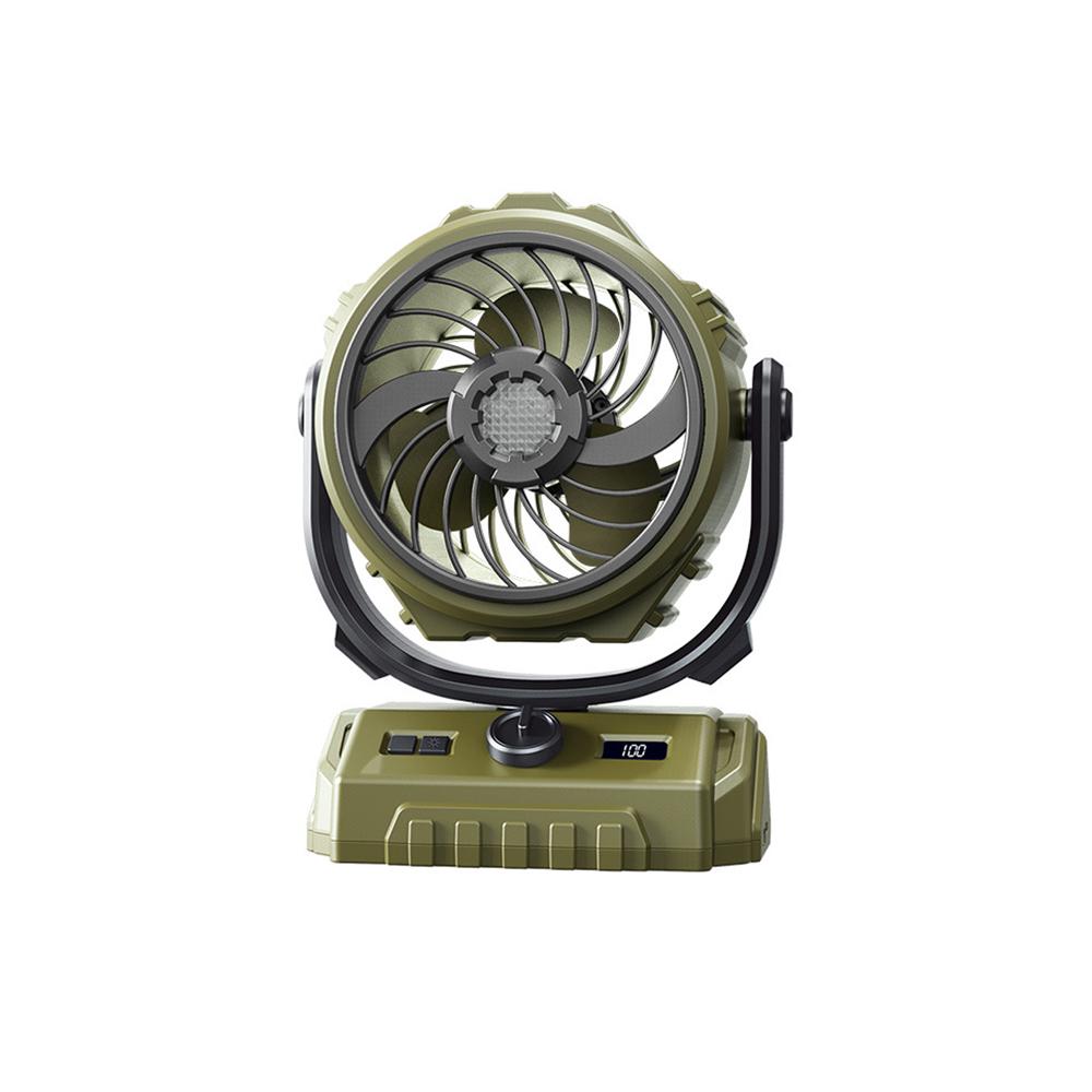 High speed vibration outdoor fan 6-inch digital display Large capacity camping fan phone charger
