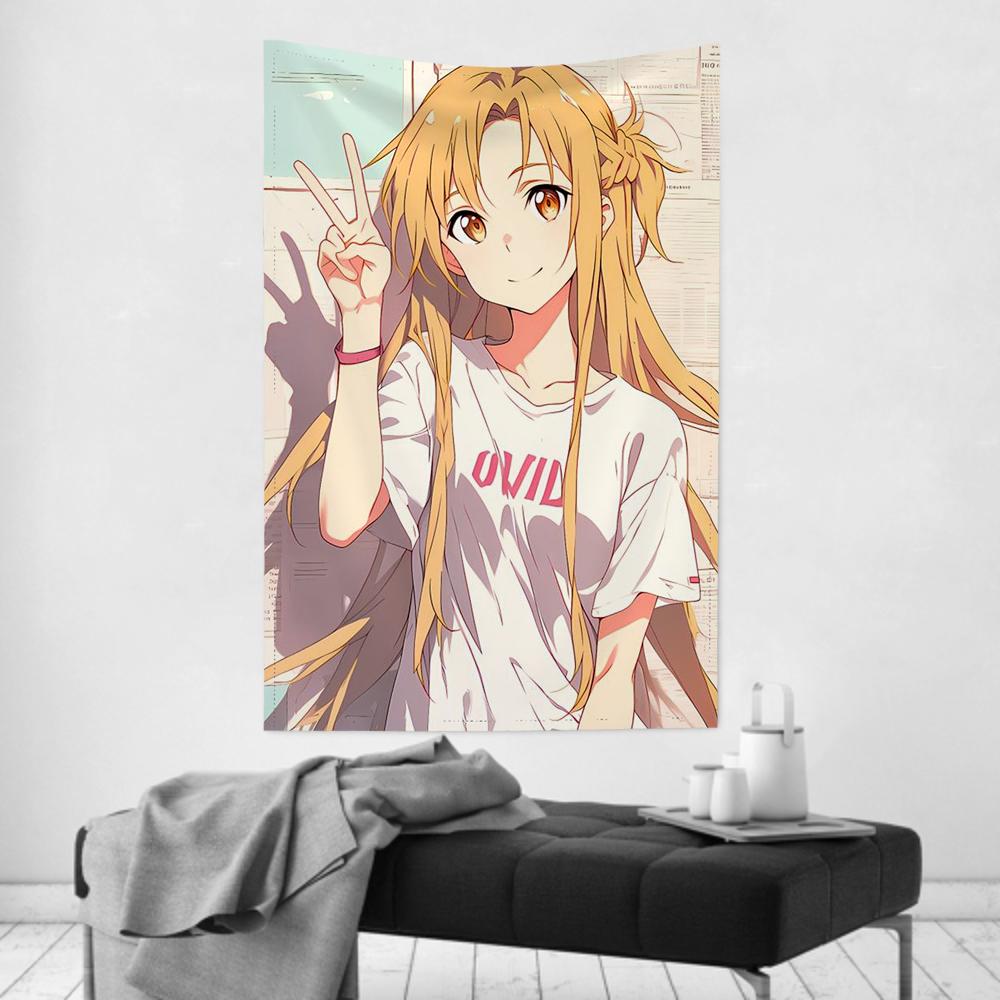 2025 New Yuuki Asuna Anime Sword Art Online Tapestry Room Decor Wall Cloth Party Hanging Background Room Decor Baby Room