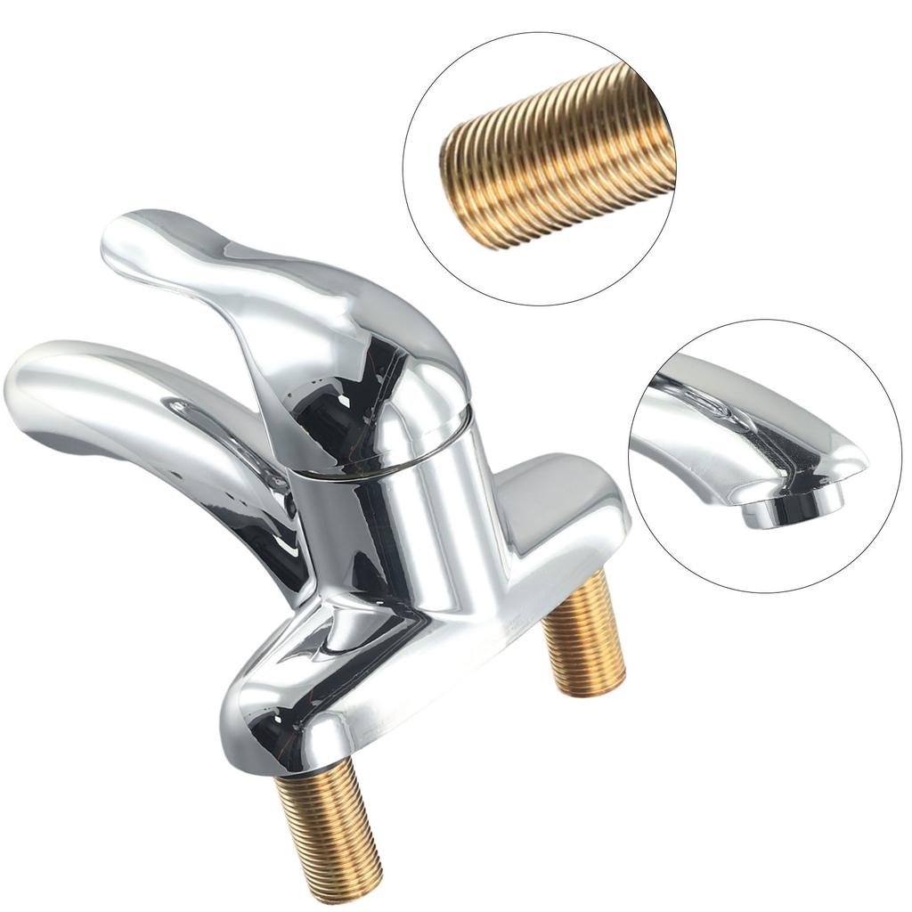 Double-Hole Basin Hot And Cold Water Faucet Bathroom Sink Mixing Valve Switch