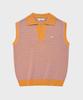 Fallett Open Collar V-Neck Knit Vest Yellow