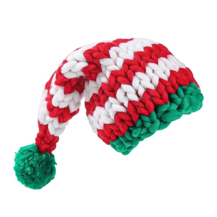 Christmas Theme Party Hat for Adult Knitted Plush Santa Caps Festival Props Santa Hats for Holidays Family Gathering Party S