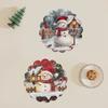 4pcs/set  Christmas Placemat Cartoon  Santa Claus  Round  Coaster Snowflake Dining  Table Heat Insulation Pad Xmas Decor