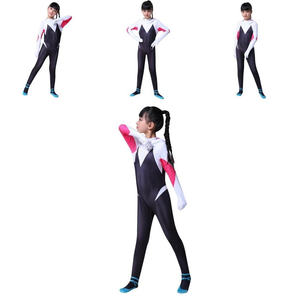 Vibrant Spider-man Into The Spider-verse Gwen Stacy Kids Costume Jumpsuit For Playful Adventures