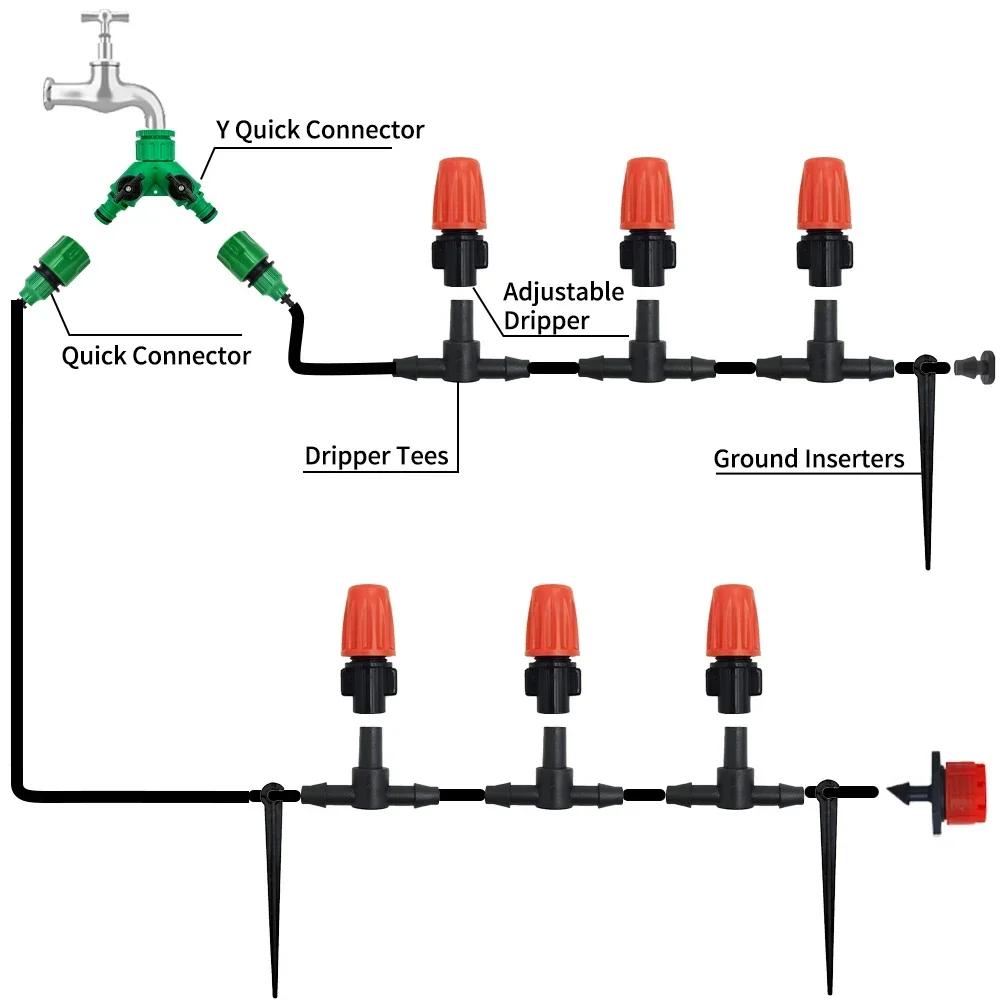 Irrigation System Garden Tools Drip Watering Kits Automatic Watering Hose With Adjustable Convenient Installtion Saveing Water