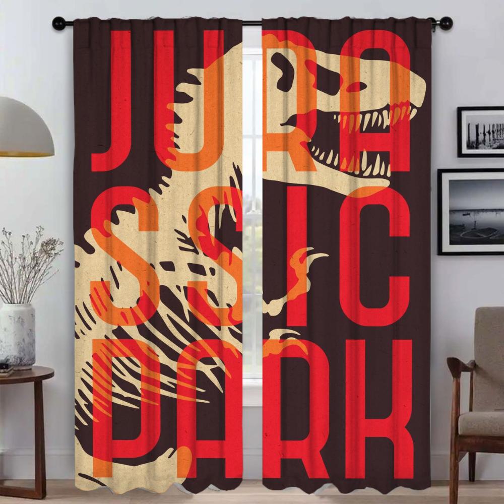 Jurassics Parks Tulle for Bedroom Home Interior Curtains for Living Room Partition Blackout Curtain Halloween Decoration Shades