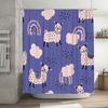 Blue Cartoon Animal Print Shower Curtain Sheep Rainbow Pattern Decor Home Bath Accessories for Kids Bathroom 3D Printed Fabric W
