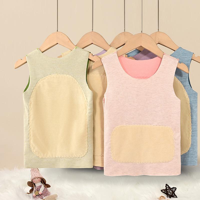 Dziecięca kamizelka kaszmirowo-jedwabna - Ciepła, aksamitnie wyściełana warstwa podstawowa dla chłopców i dziewczynek na jesień i zimę