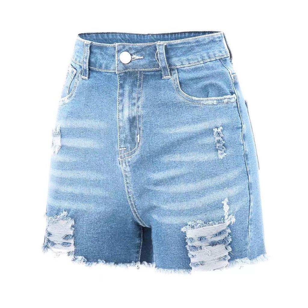 Dámské džínové klasické všestranné módní šortky s vysokým pasem