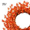 Artificial Fall Flower Wreath Fabric for Front Door, Autumn Harvest Floral Halloween Hanging Wreath, Thanksgiving Farmhouse Indoor Outdoor Porch Wall