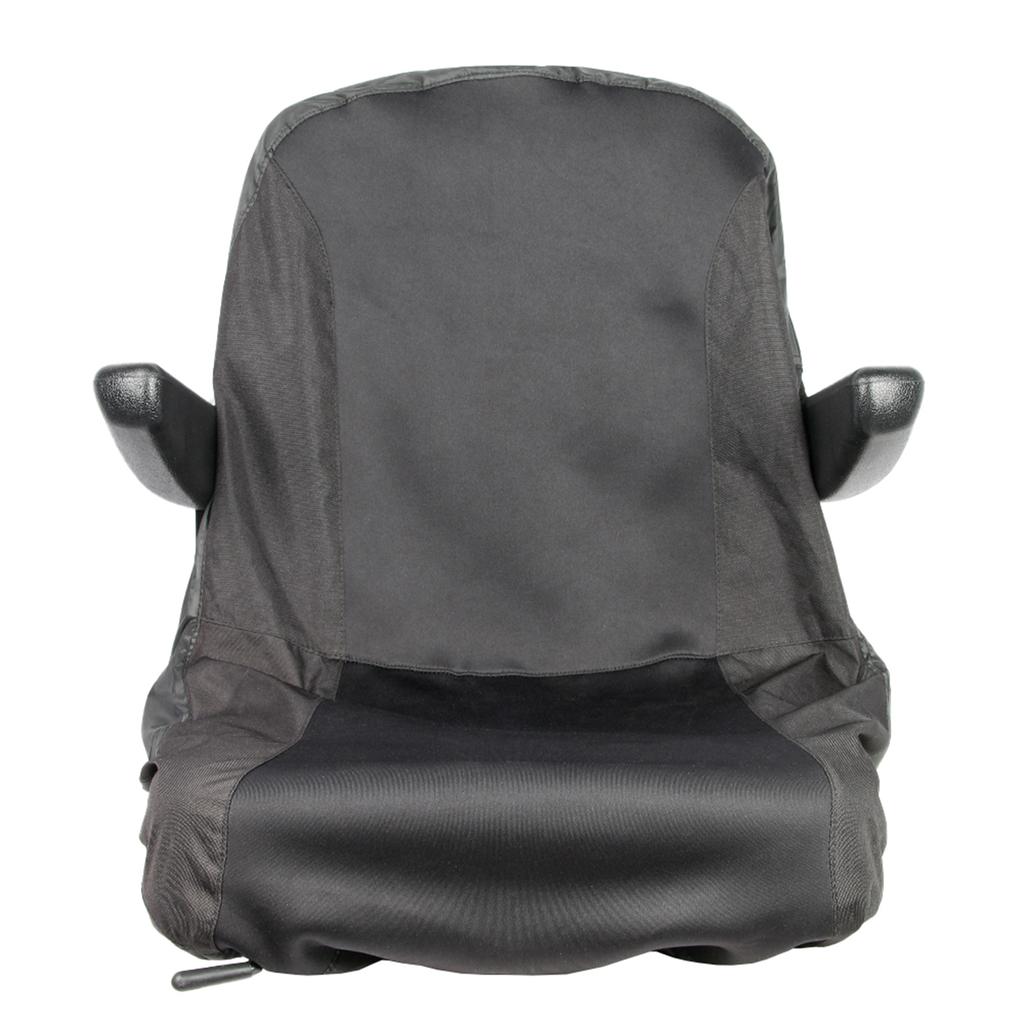 Riding Lawn Mower Seat Cover, Waterproof Tractor Seat Cover with 2 Storage Pockets, Large, Black