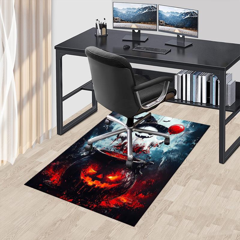 1pc Halloween Ghost with Witch Hat Office Carpet Non Slip Rug, Anime Cartoon Design, Holiday Gift for Home Decor, Living Room, Bedroom,