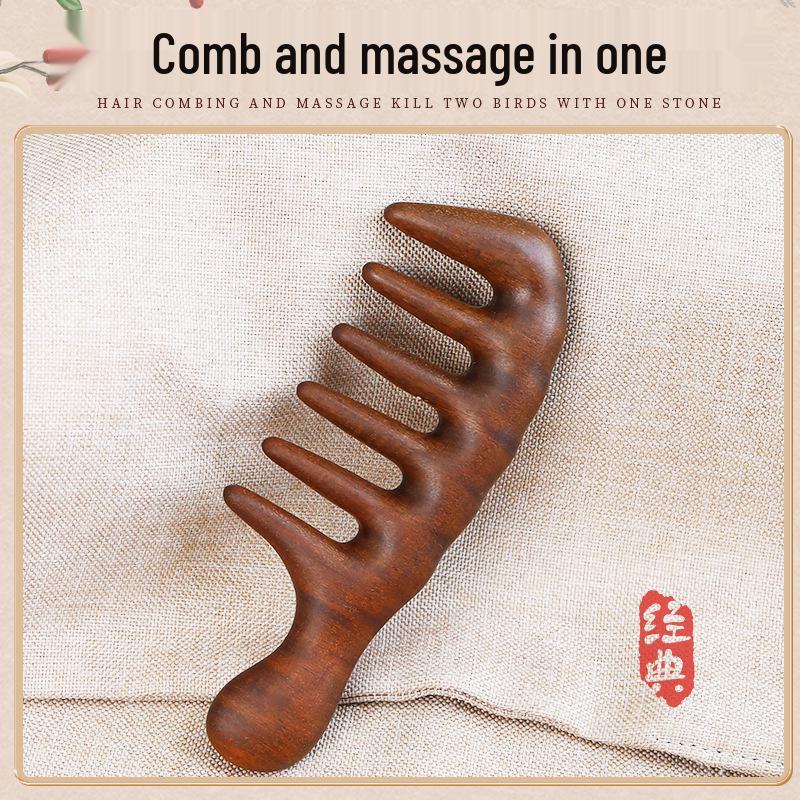 

Золотой сандал гребень с широкими зубьями для массажа головы