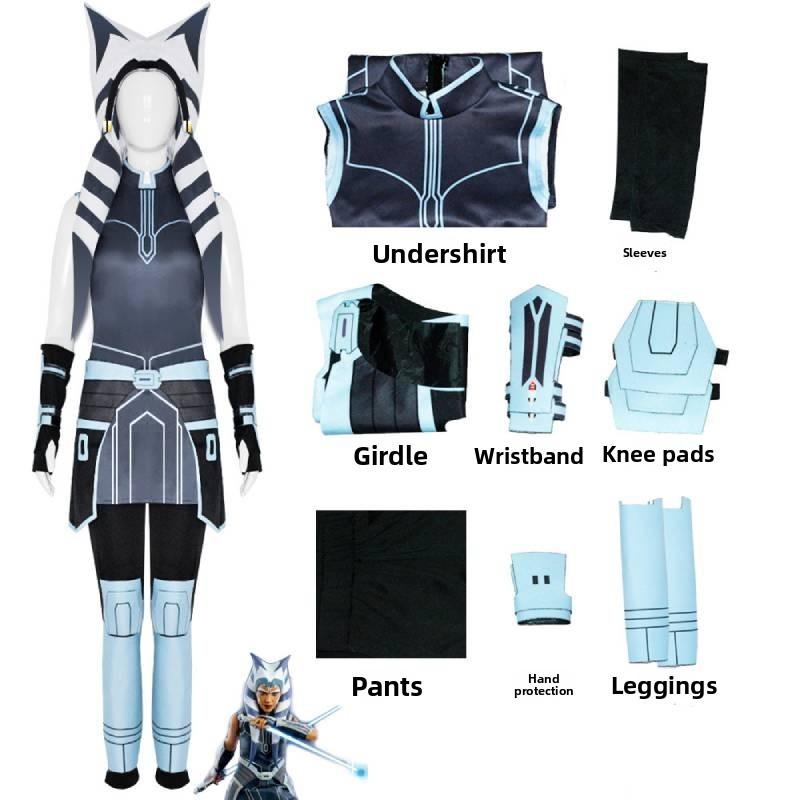 Star Wars Clone Wars Ahsoka Tano Cosplay Costume With Stretch Fabric For Anime Fans