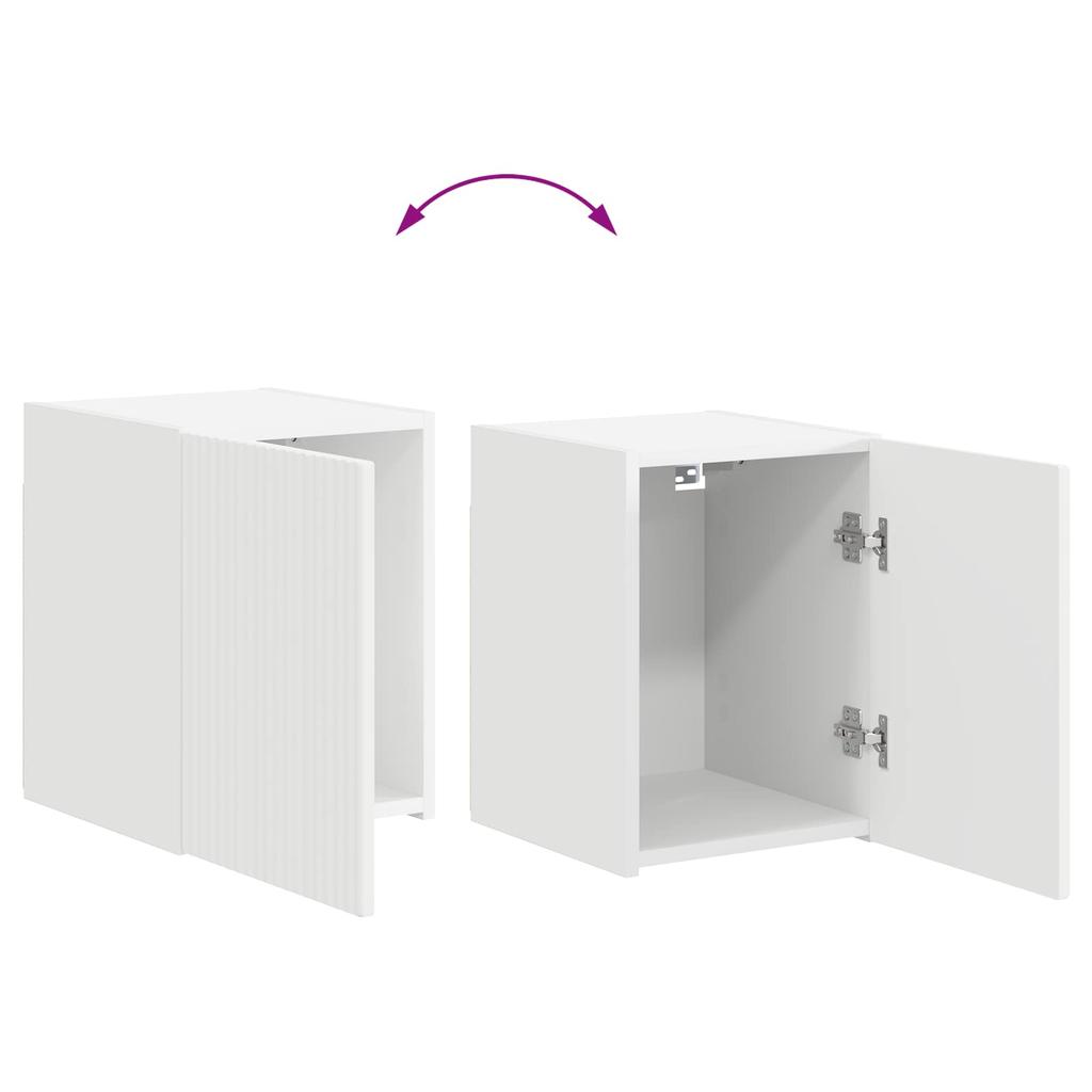 Wall Mounted TV Cabinet Set 4 pcs White Particleboard