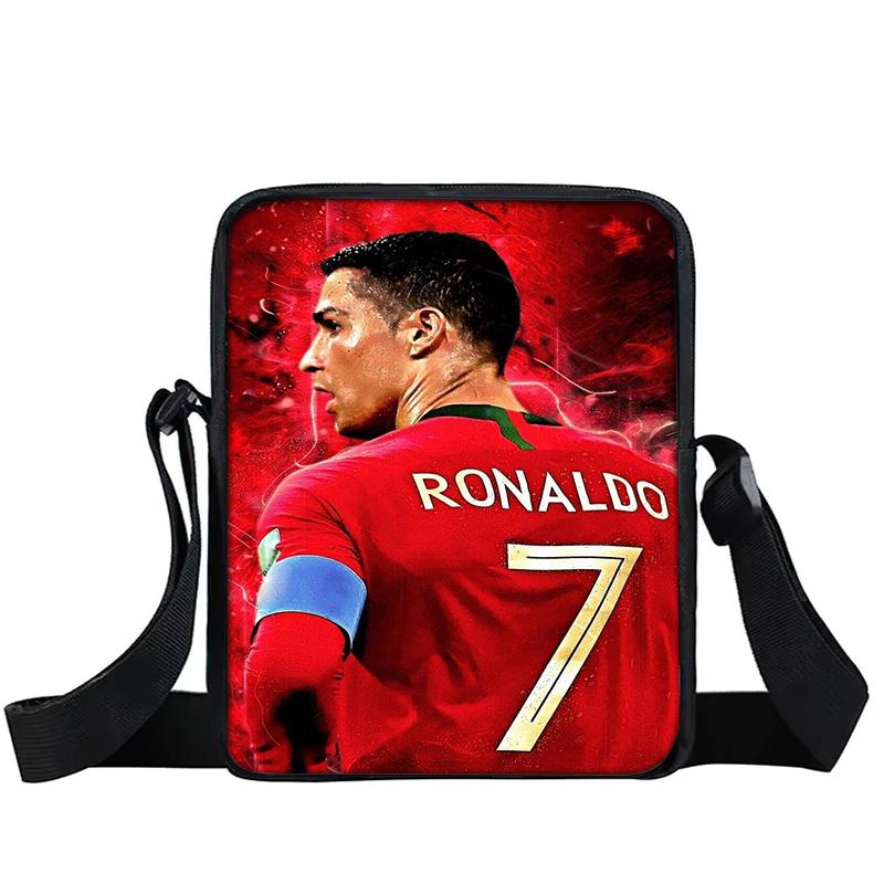 Bambini e Bambine Borsa a Spalla Sportiva Stampata Ronaldo CR Bambini Borsa Tote Casual per Telefono Stella del Calcio Uomini e Donne Borsa per la Spesa