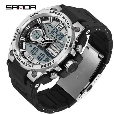 Sanda New Watch Fashion Trendy Electronic Watch Multi -functional Creative Personality Simple Men's Watch
