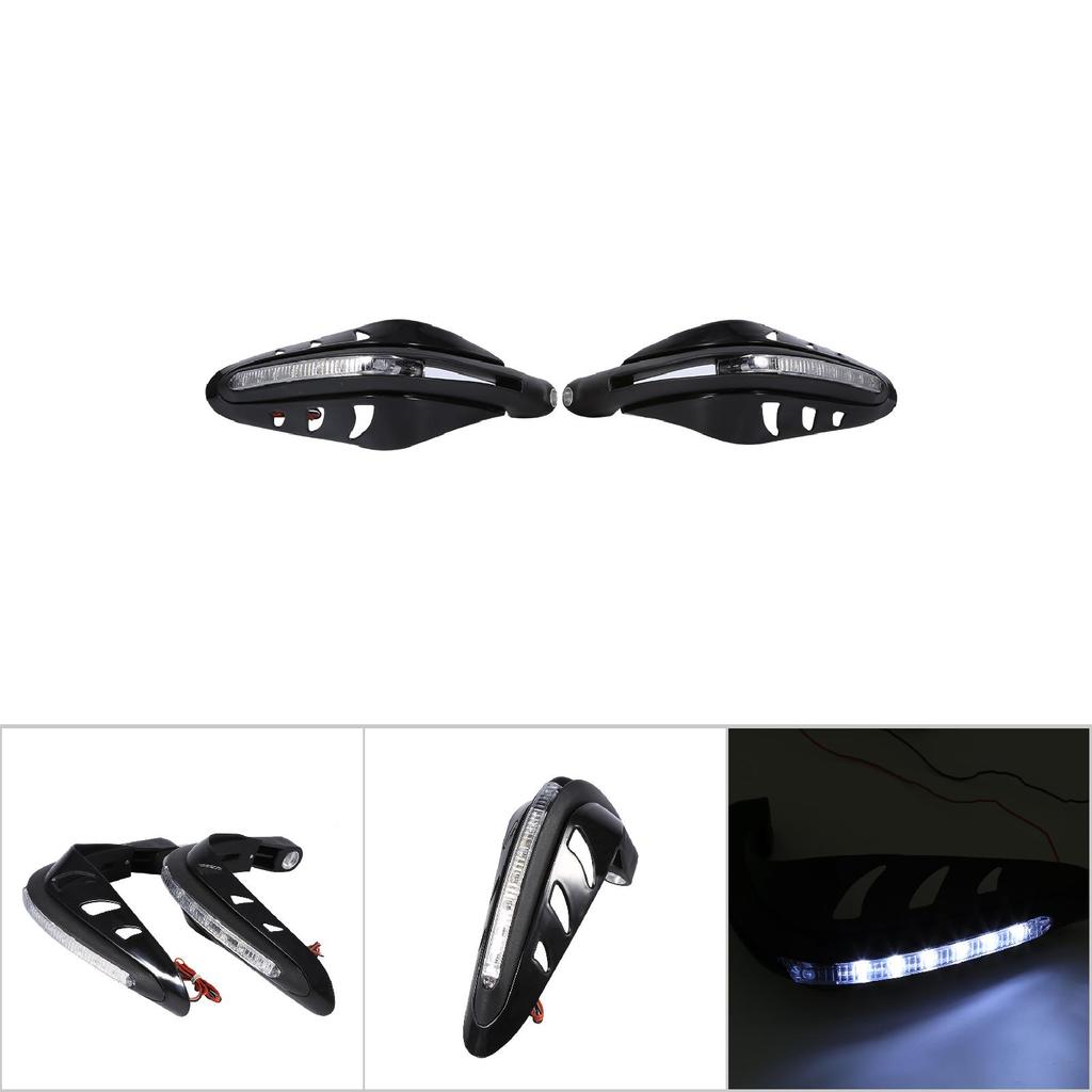 1 Pair   Handlebar Hand  or LED Light Motorcycle Hand Guards Black