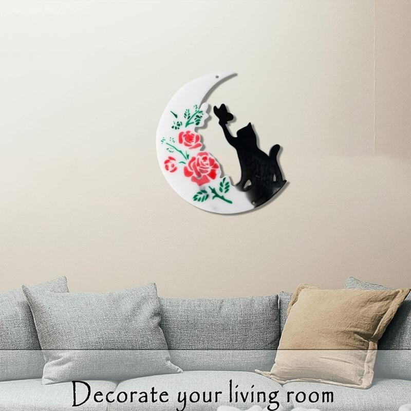 DIY Resin Casting Mold Pendant Moulds Craft Molds Moon Shape Wall Decorations Ornament Molds Silicone Material for Craft