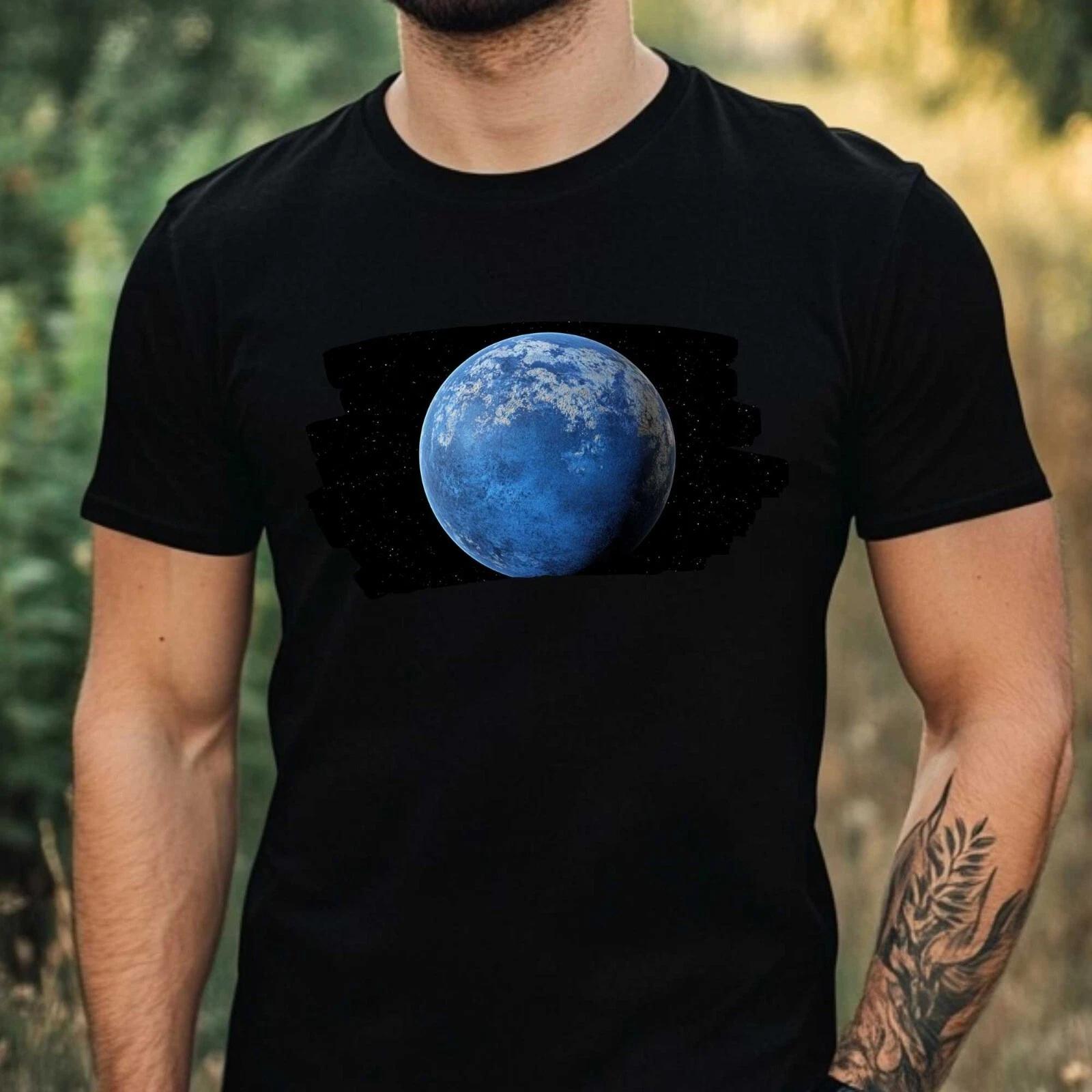 T-Shirt Herren Blauer Planet Motiv Baumwolle Größe XS bis 5XL XXXXL