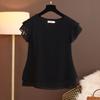 Summer Women Blouse V-Neck Chiffon Shirt Loose Female Short Sleeve Blouse Oversized Shirts Womens Tops