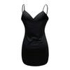 Women Fashion Color Irregular Dress Sleeveless Sling V-neck Dress