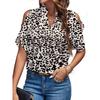 Women's summer new solid color V-neck temperament fashion off-the-shoulder sleeves women's top
