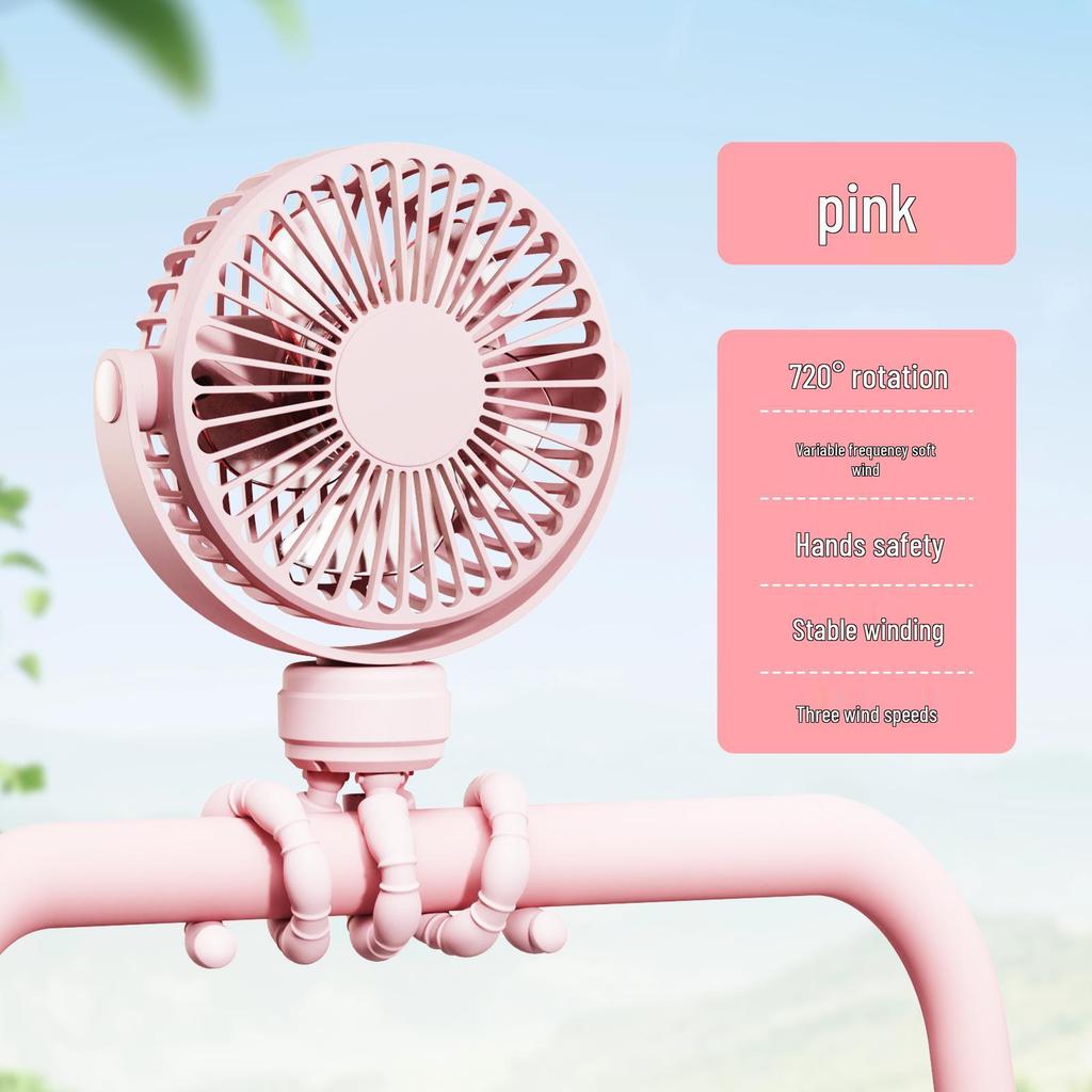3-in-1 USB Mini Fan: Stroller, Desktop, Handheld, Hanging, 2000-5000mAh