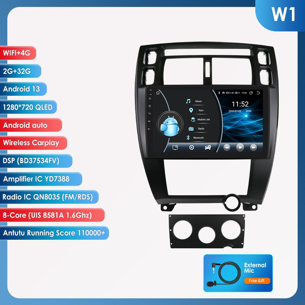 Hizpo 8Core AI Intelligent Screen Android Autoradio for Hyundai Tucson 2004-2009 Car Radio Multimedia Video Player GPS Nav Head Unit Carplay 4G RDS FM