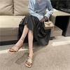 ins trendy Korean version of fashionable flat-bottomed cool slippers women's summer new open-toed comfortable casual versatile one-word drag