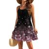 Women's Dresses Sleeveless Loose Casual Floral Print Hem Pleated Beach Dresses