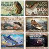 Artisian Fishing Metal Sign Sport Tin Plaque Lure Bait Decorative Poster Wall Decor Garage Bar Pub Club Hotel Cafe Kitchen Home