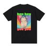 I Eat Cement Cursed Cat Funny Meme T Shirt for Women Fashion Casual Short Sleeve T Shirts Women T-shirt Tops
