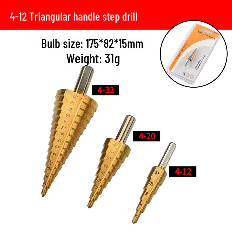 

Шестигранная рукоятка Метрический ступенчатое сверло с прямой канавкой для деревообработки - Сверло-пагода Открыватель пластин