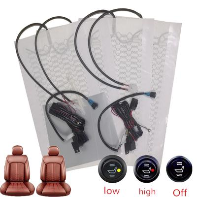 12V Karbon Fiber Araba Koltuğu Isıtıcı Kiti Yuvarlak Anahtarı Minder Seti Evrensel Araba Koltuğu Isı Pedleri Kış Isıtıcı Koltuk Kapakları