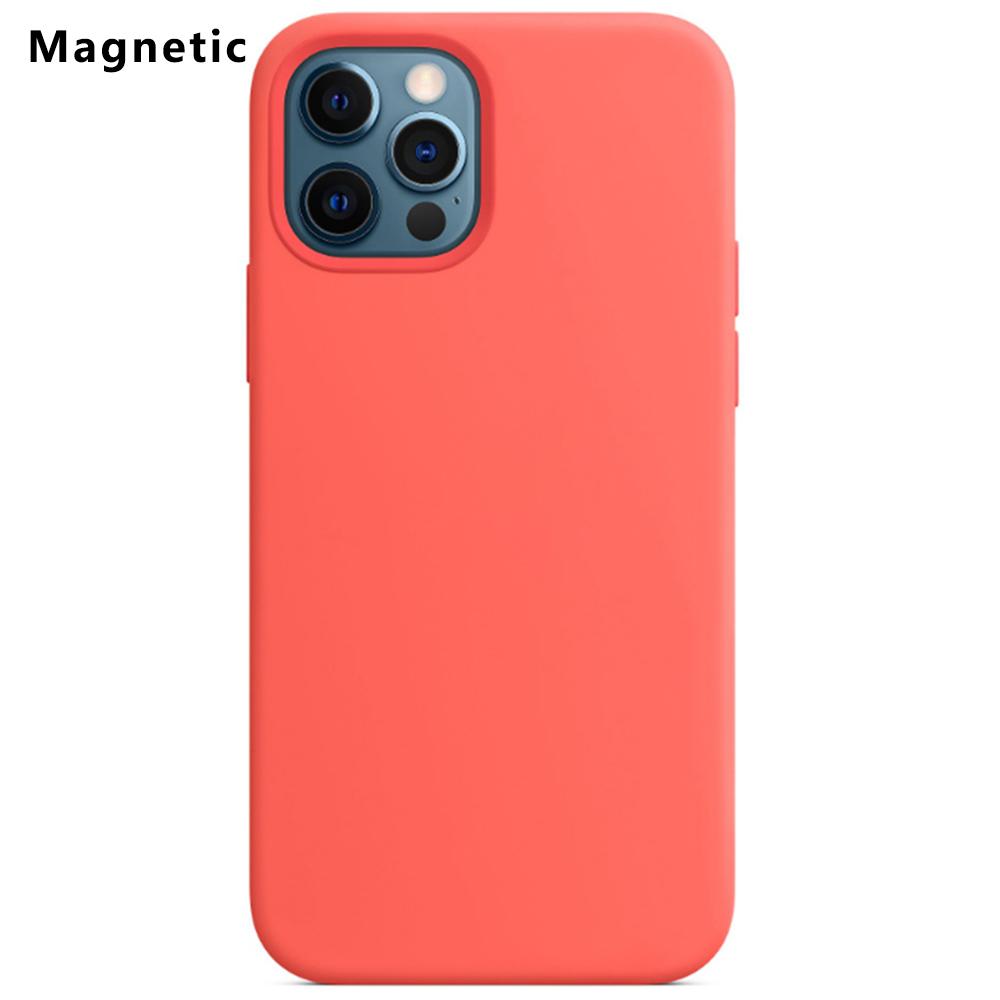 

For iPhone 12 Pro Max Compatible with MagSafe Liquid Silicone Phone Back Cover (No Logo) Pink