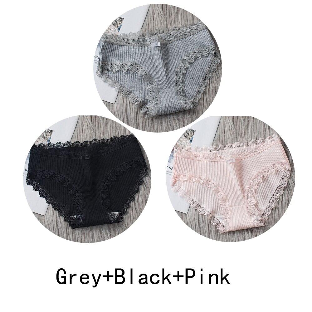 3PCS/lot Cotton Panties Women Comfortable Underwears Sexy Middle-Waisted Underpants Female Lingerie Big Size Ladies Briefs