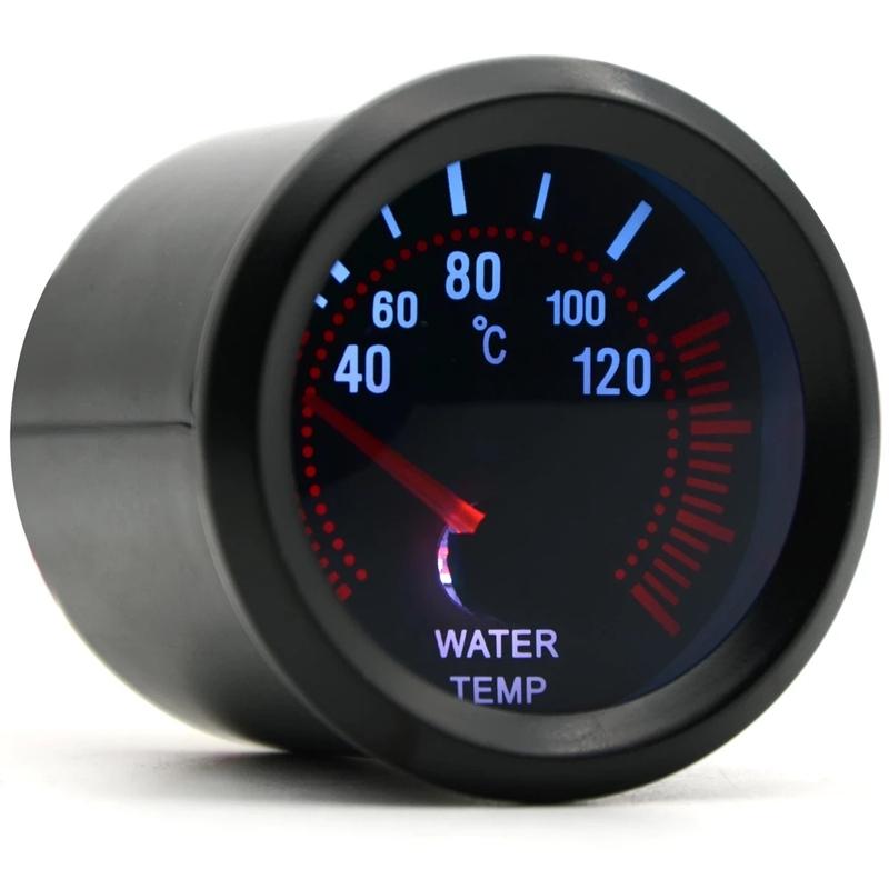 2'' 52mm Universal Smoke Lens Water Temp Temperature Gauge 40-120C LED With Water Temp Sensor Car Gauge