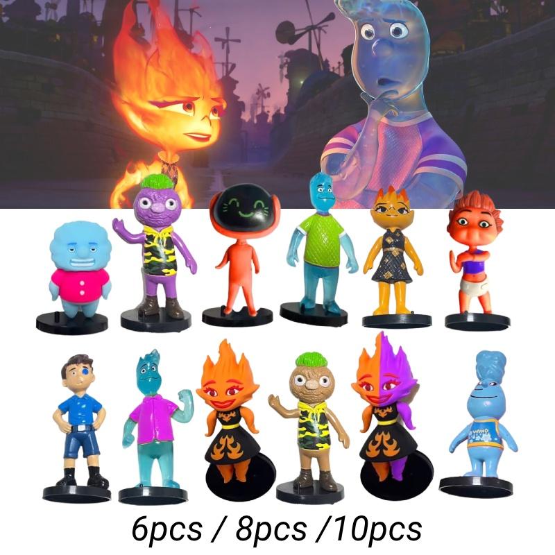 Figuras Crazy Element City de 6-9cm Com Base Pacote de 8 Brinquedos de PVC Sortidos Para Crianças 4-6)