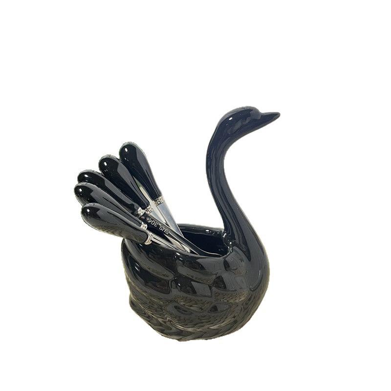 Swan Fruit Fork Set: Elegant and Practical Plastic Kitchenware for Adults