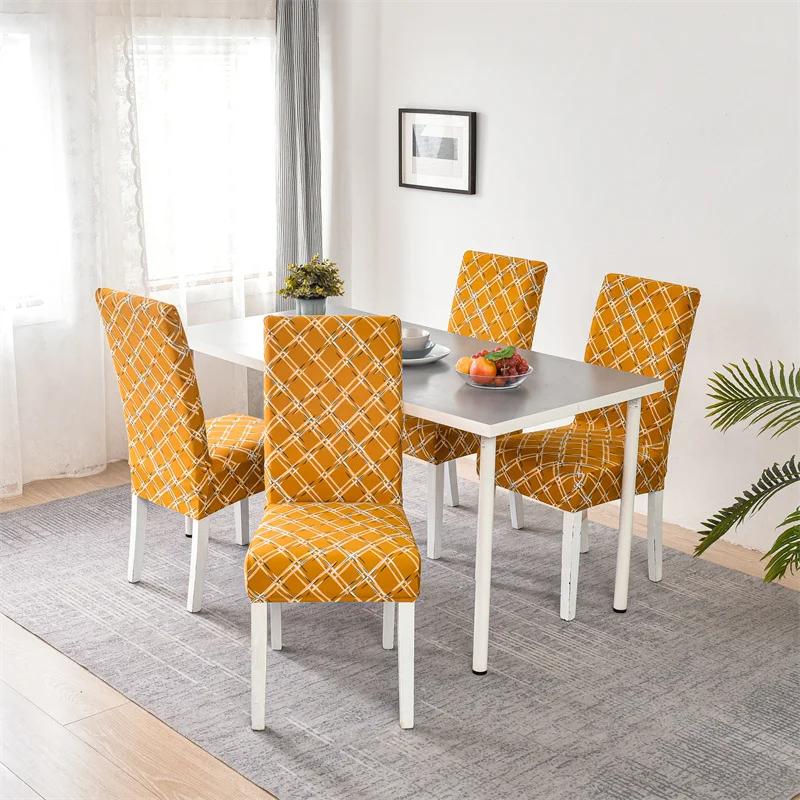 Stuhlhussen für Esszimmerstühle, elastisch, Blumenmuster, Stretch-Stühle, Schonbezüge, Sitzbezüge, Schutz, abnehmbar, für Hochzeit, Hotel, Küche