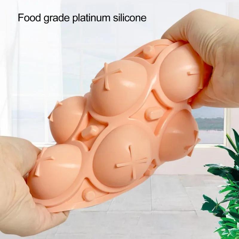 6 Cavitie Circular Ice Hockey Mold Silicone Ice Cube Mold DIY Ice Ball Round Jelly Making Mould For Cocktail Whiskey Drink Molde