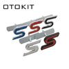 3D Metal S Front Grille Chrome Emblem Badge Car Stickers Decals for Ford Focus Fiesta Ecosport Kuga Mondeo Everest Car Styling