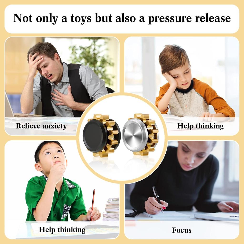 Copper Gear Metal Spinner Toy Small Fidget Toy Solid Metal Brass Gear Mini Steel Bearing for Adults Copper Gear Design Boredom Killing Time Toys