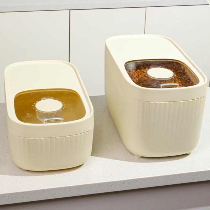 Modern Pet Food Bin 10L Sealed Keep Freshness Storage for Cats Dog Food Durable User Friendly Plastic Kitchen Organization
