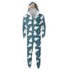 Christmas Print Family Matching Hooded Long Sleeved Zippered Jumpsuit Set