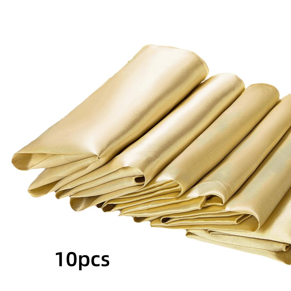10pcs Square Silky Satin Napkin Smooth Table Napkins Dinner Napkins For Wedding Banquet Restaurant