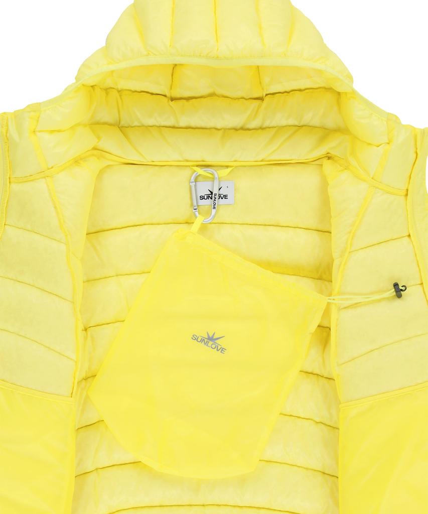 Sunlovetour Hooded Fly Light Down Jacket Yellow