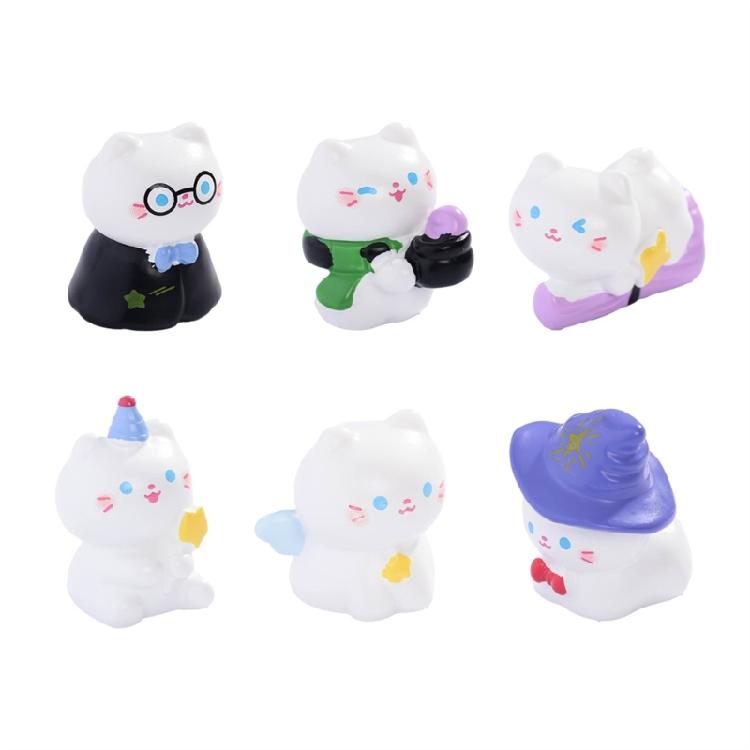 

6Pcs Tiny Cats Mini Resin Cats Figurines for Fairys Garden Decorations,Miniatures Dollhouses Accessories,Crafts Ornament 1
