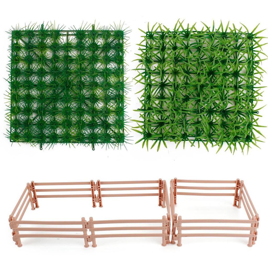 Children's Mini Farm & Tree House Simulation Playset with Fruit Trees, Dog House, and Fence Ornaments