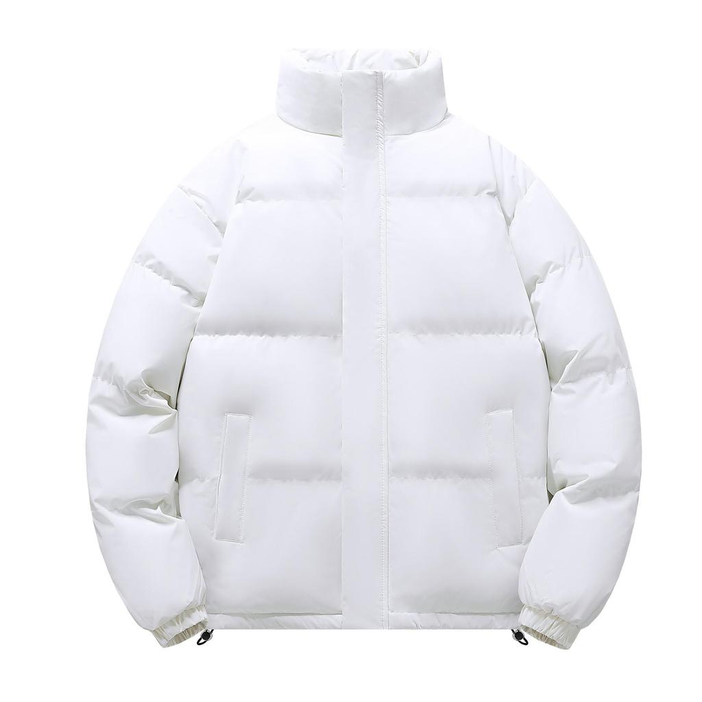 Herren Winter Neu Stehkragen Einfarbig Verdickt Langärmelig Baumwolljacke Trendy Herren Warme Lässige Personalisierte Baumwolljacke